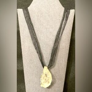 Vintage Madagascar Genuine Clear Quartz Crystal necklace on 925 sterling pendant